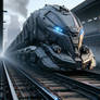 Futuristic Overwatch Stealth Armored Locomotive