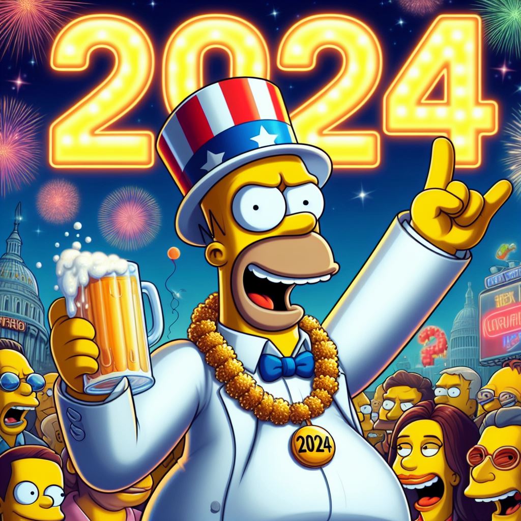 Homer Simpson Celebrating New Years 2025 4 by Jesse220 on DeviantArt