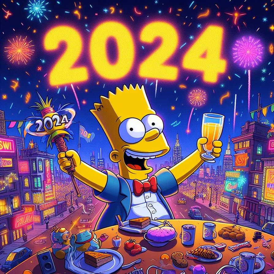 Bart Simpson Celebrating New Years 2025 by Jesse220 on DeviantArt