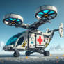 Futuristic 2090s Lego Ambulance Tiltrotor aircraft