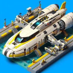 Lego Seatron Futuristic 2100s white yellow Sub 2