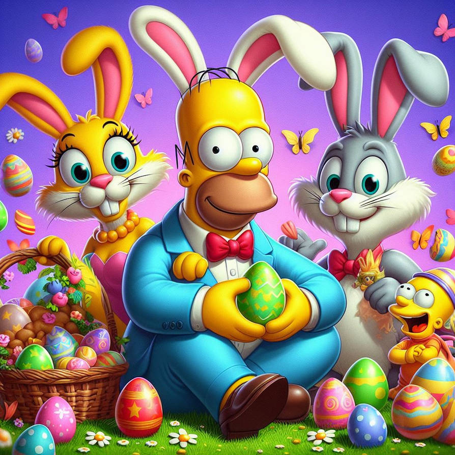 Homer Simpson as the Easter Bunny 2 by Jesse220 on DeviantArt