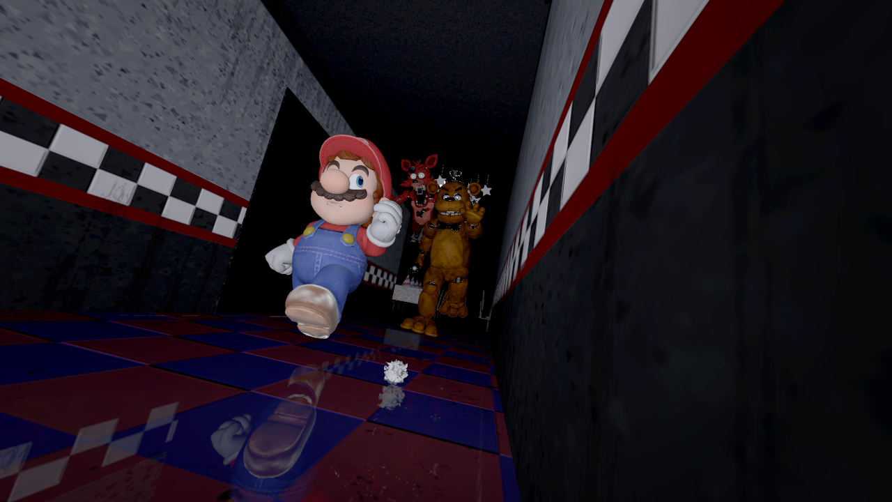 Mario vs. Freddy Fazbear  Super mario art, Mario fan art, Mario art