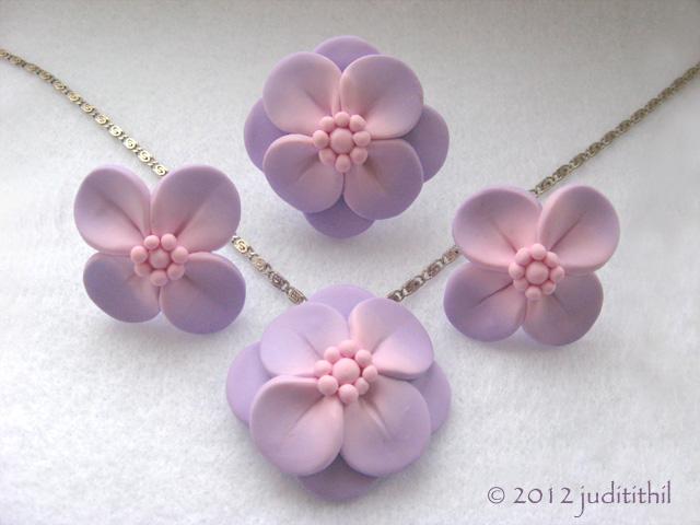 Polymer Clay- Pastel Flowers Set