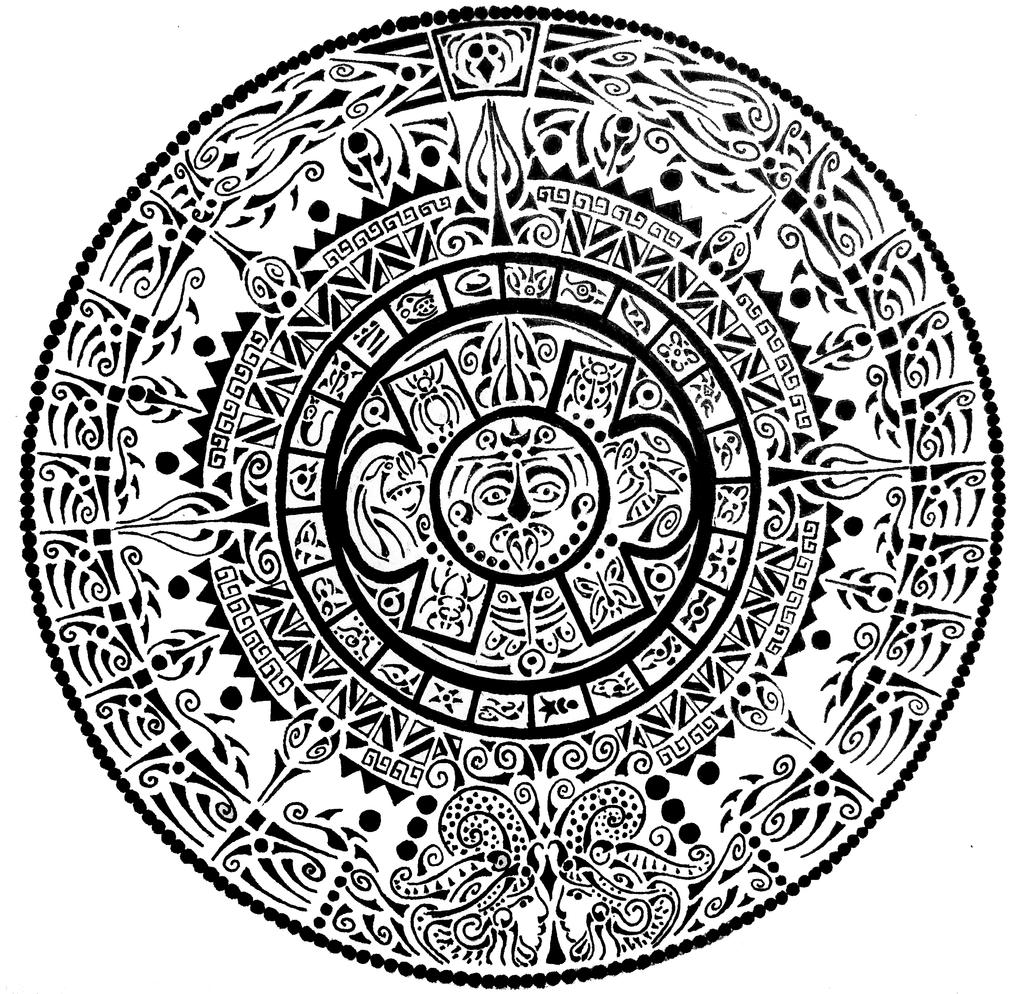 Aztec calendar by Curvy-tribal on DeviantArt
