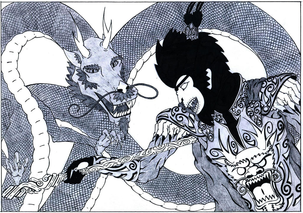 Monkey king vs Dragon by Curvy-tribal on DeviantArt