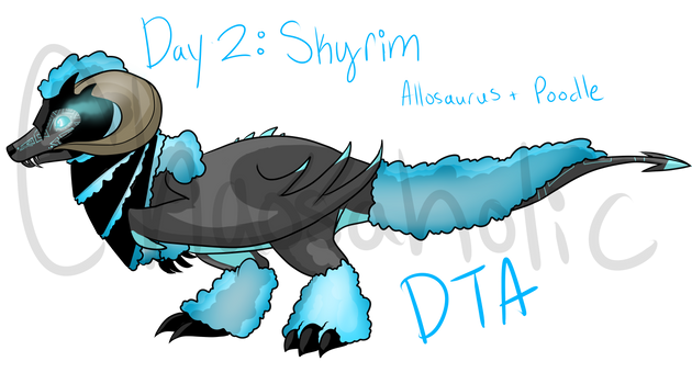 Dino-Dogs Theme Event Day 2: Skyrim Alloodle by Paxiolite