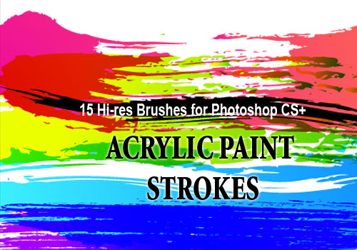 18 Acrylic Paint PS Brushes by fiftyfivepixels