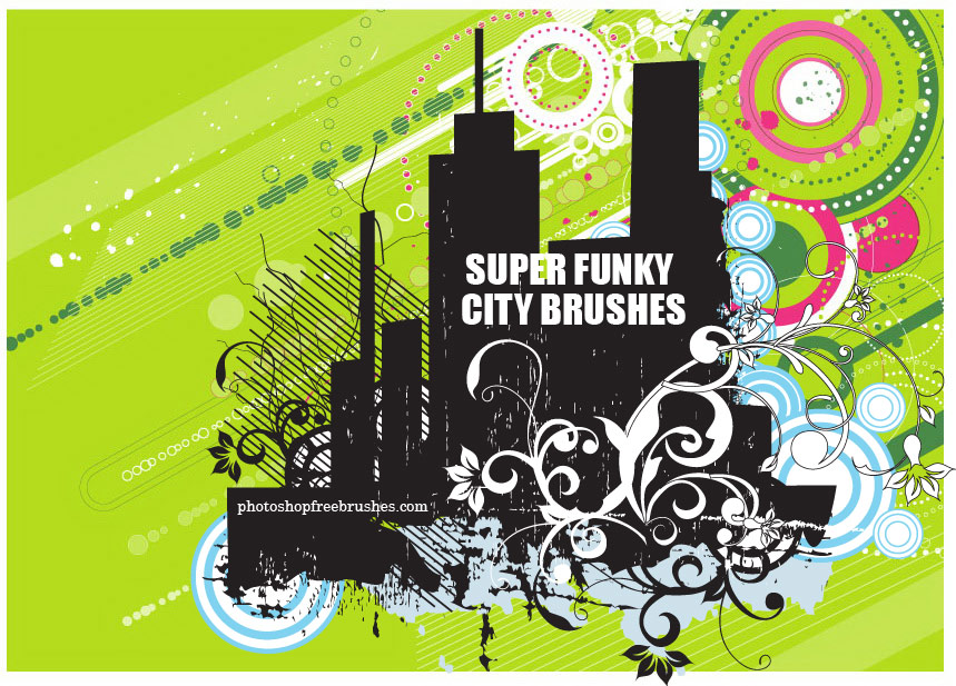 Funky City Skyline PS Brushes