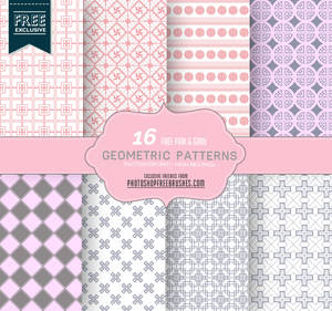 16 Seamless Pink and Gray Geometric Patterns