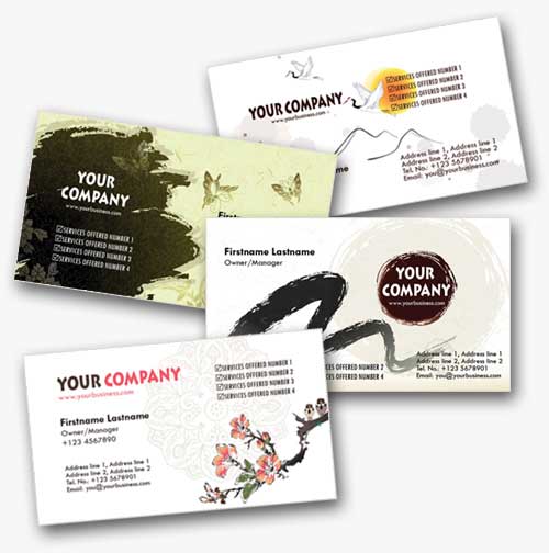 4 Asian-Inspired Personal Business Cards Templates