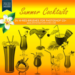 24 High-Res Summer Cocktails Photoshop Brushes