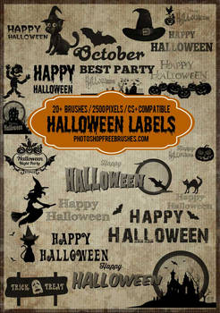 20+ Halloween Tag and Label Photoshop Brushes Vol.
