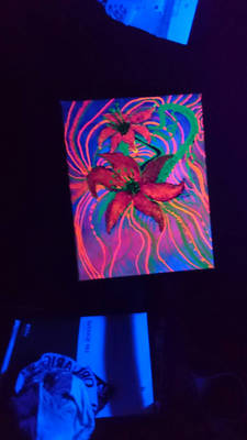 uv flowers on canvas 