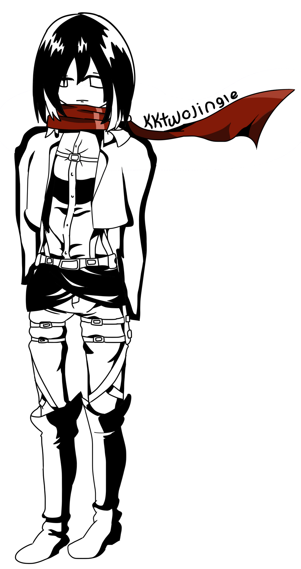 Attack on Titan Mikasa Ackerman Scout Uniform by kktwojingle on