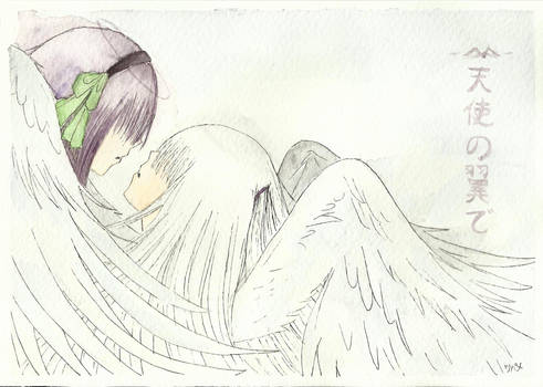 by angels' wings