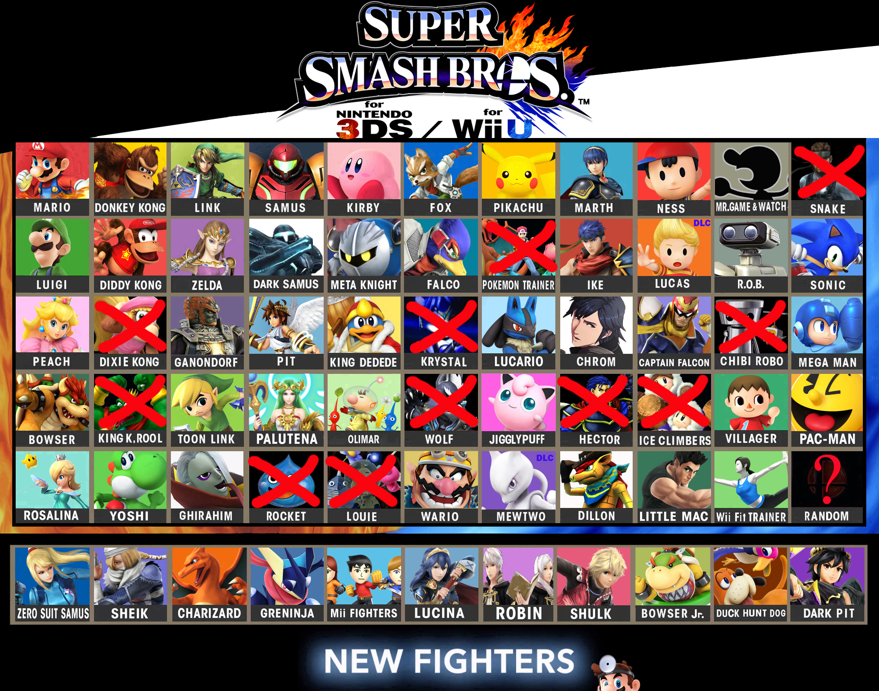 SSB4 Roster Checklist by SmashBrawlR7538 on DeviantArt
