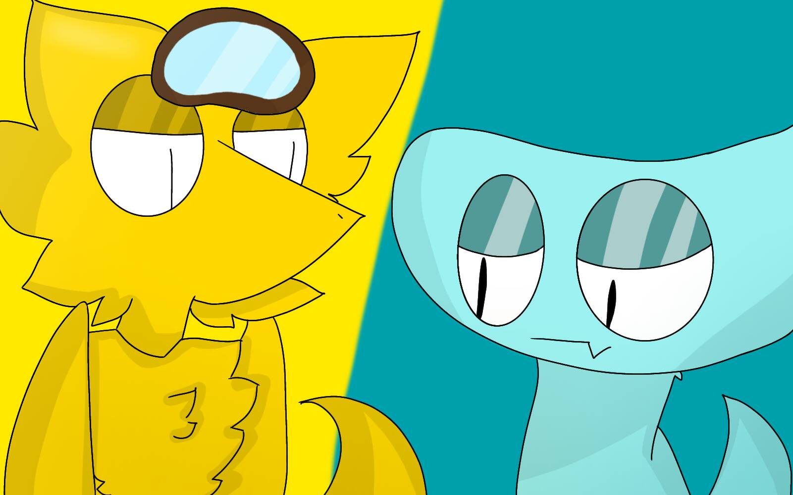 yellow and cyan rainbow friends by wixlov on DeviantArt