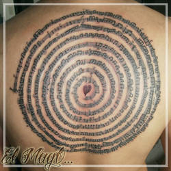 SPIRAL PENTAGRAM MUSIC TATTOO