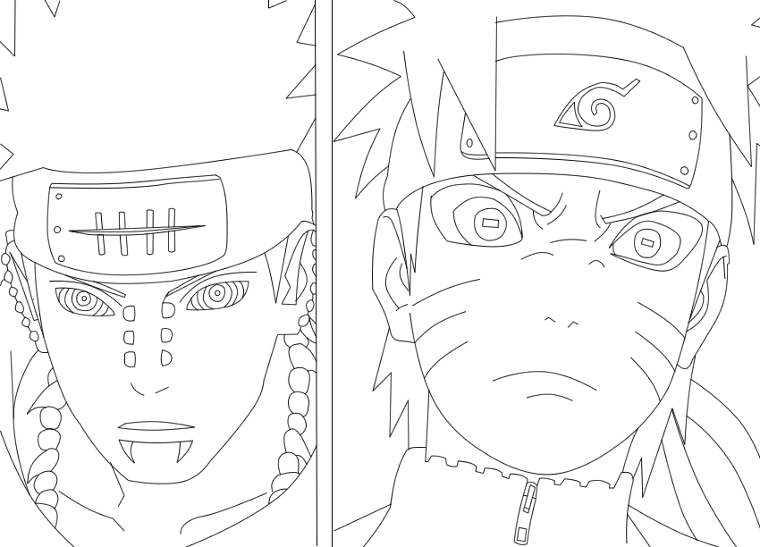 Desenho Naruto vs Pain by llucass on DeviantArt