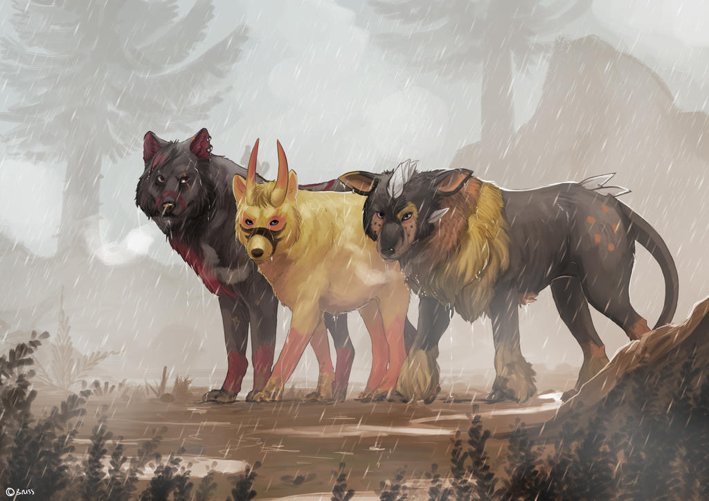 Commission: Wolf pack by Brissinge on DeviantArt