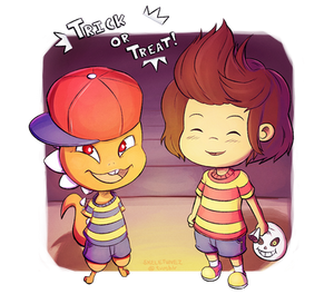 Frisk and Monster Kid Trick or Treating