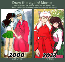 Draw this again: Inuyasha 2000 vs 2023