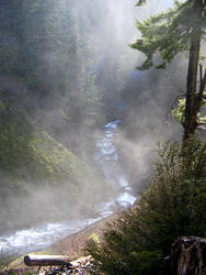 Misty Waterfall Stream