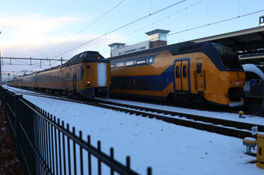 NS ICMm 4071, 4094 and VIRM 8640 at Leeuwarden.