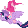Vector 027: Twilight, Pinkie Pie and Spike flying