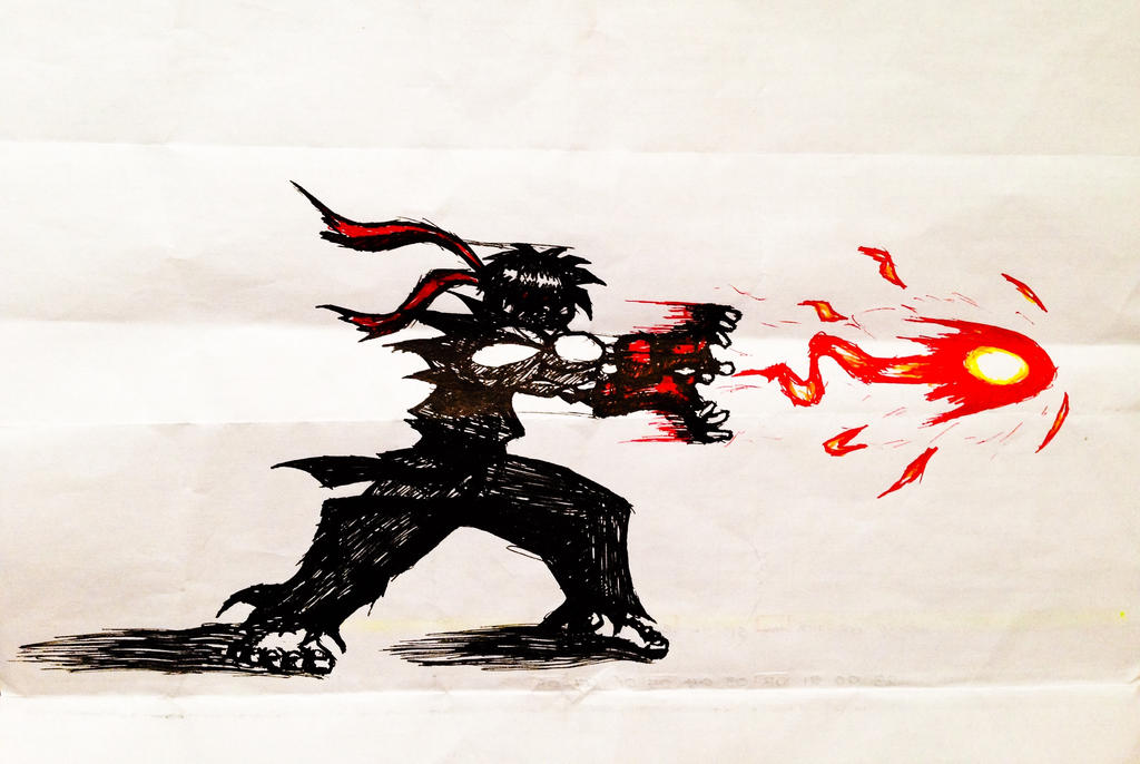Evil Ryu Flame Hadouken
