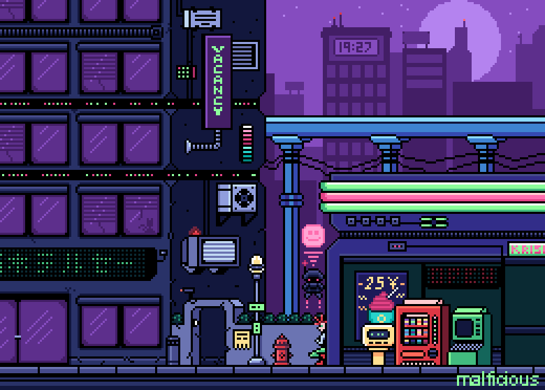 Cyberpunk GIF - Cyberpunk - Discover & Share GIFs  Cool pixel art, Pixel  art background, Pixel art design