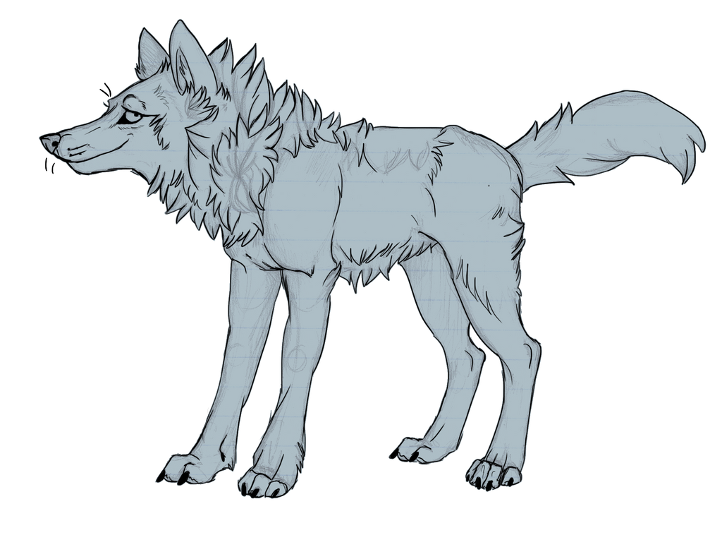 Just lineart of a wolf