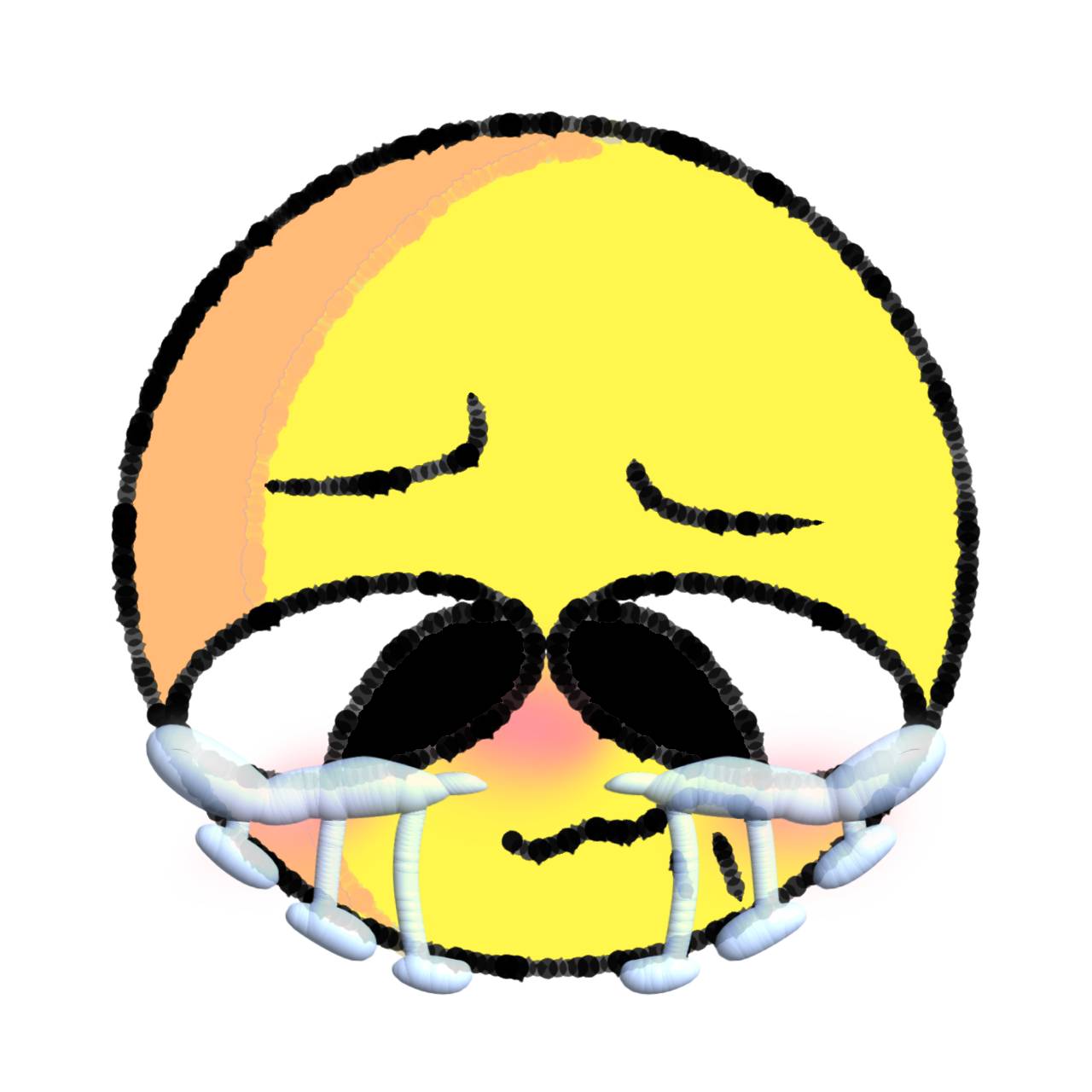 Cursed emoji crying in 3d tears by Coneys-hell-world on DeviantArt