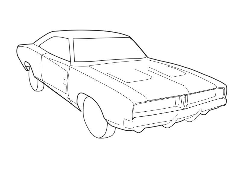 Chrysler Charger E49 vector drawing