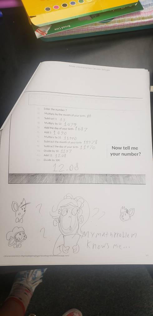 My math problem knew our birthday. by raralabelle1Art on DeviantArt