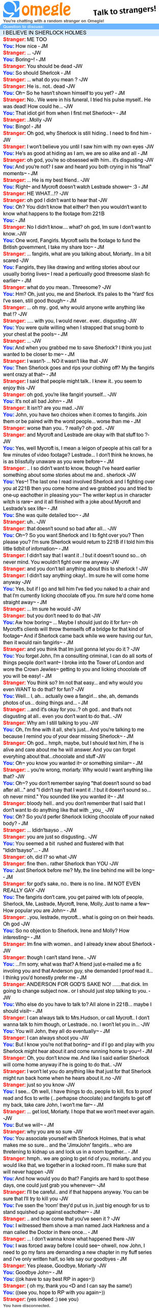 Omegle chat - JW and JM