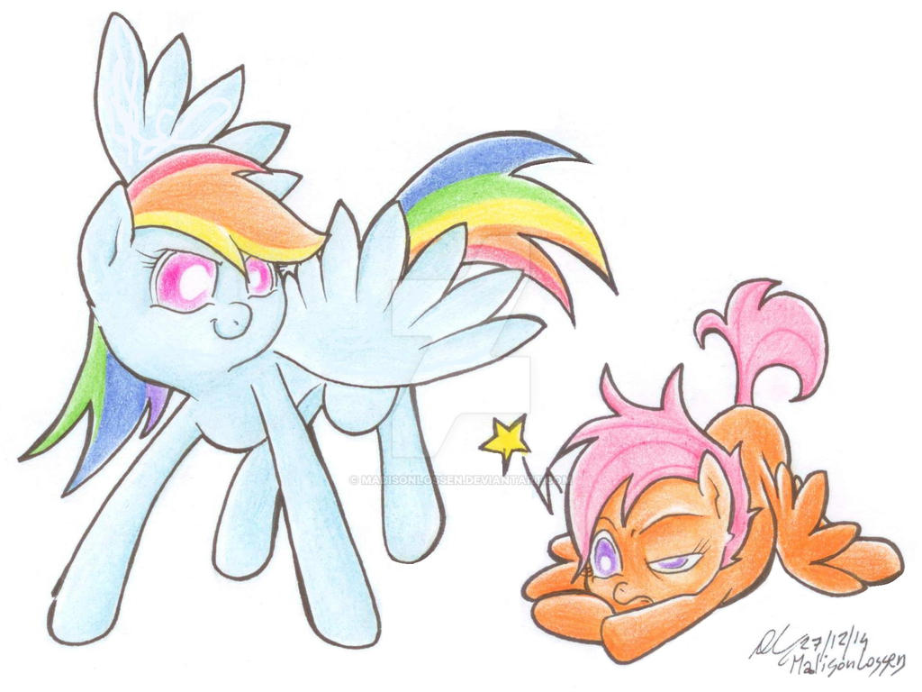 Raimbow Dash And Scootaloo