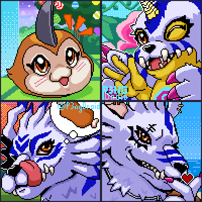 Digimon Evolution Pixel Digimon Pixel Portraits 2 by P3ngDroid on DeviantArt