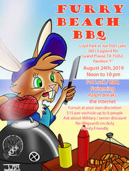 Furry Beach BBQ Flyer