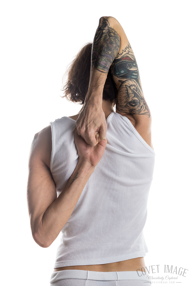 long johns 4 - cow face pose (yoga) by lamPkin
