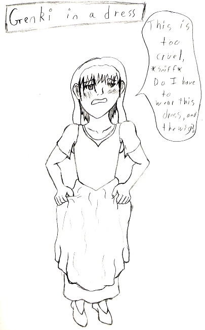 Genki in a dress