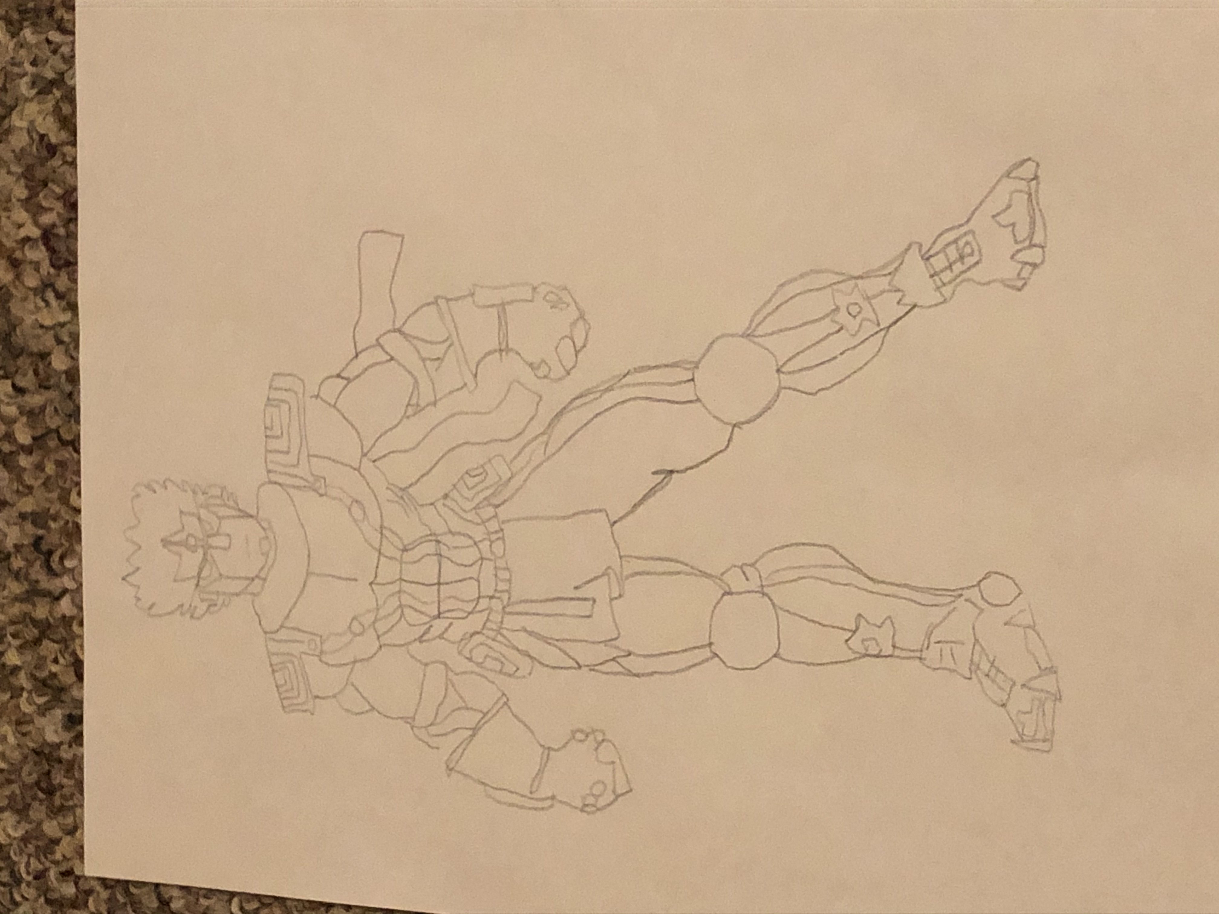 The inkwork for Star Platinum Requiem - Corgan Faller Art