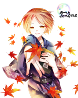 Autumn Anime Girl render