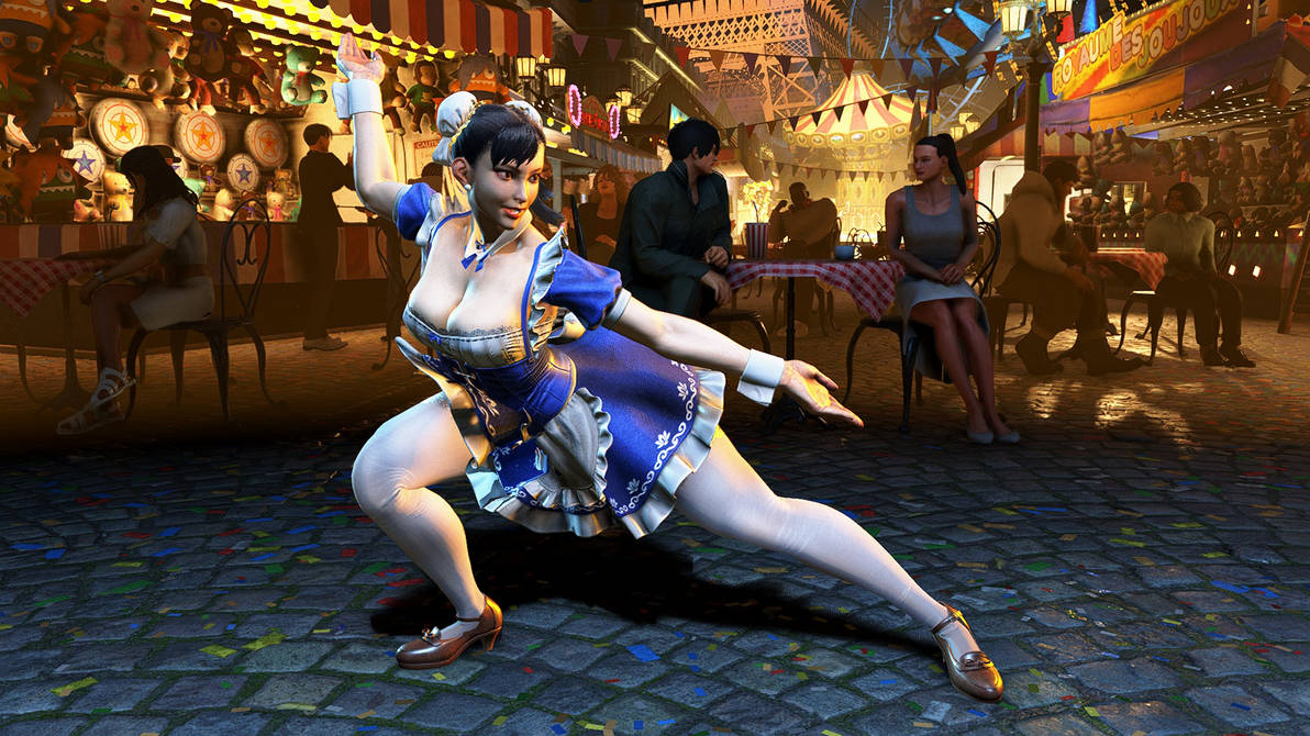 Chunk Li Mod SF6 - Chun Li Maid mod by CR1ONE on DeviantArt