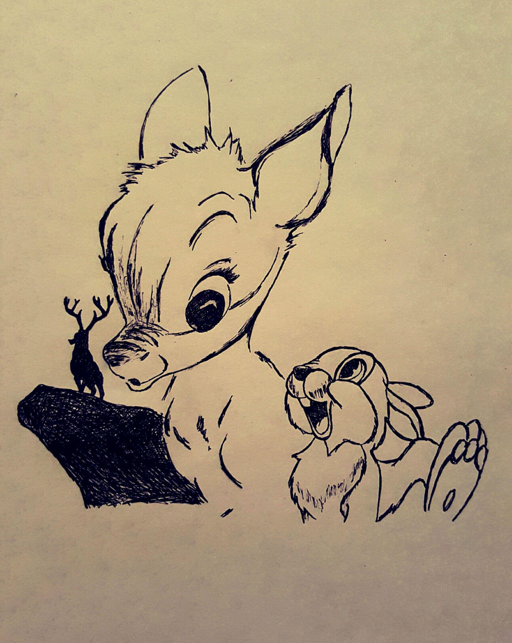 Bambi Lady Rabbit Drawing Bambi by JennyyLovee on DeviantArt
