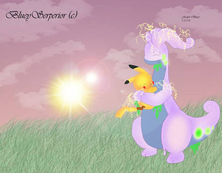 Goodra and Pikachu :) by BlueySerperiorNeo