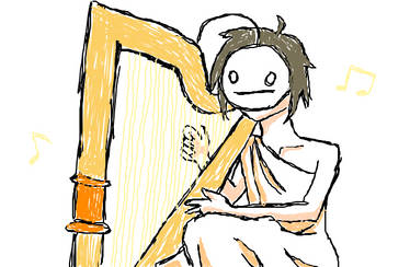 Cry playing harp