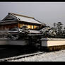 Japanese house in snow