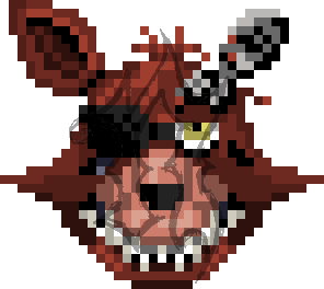 Withered foxy head pixel art